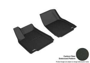 Tesla Model X Floor Mats - Front - 3D MAXpider - Kagu - Black - `16-`20 Tesla Model X Floor Mats - Front - 3D MAXpider - Kagu - Black - `16-`20